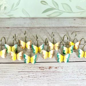 Butterfly Shower Curtain Hooks, Set of 12